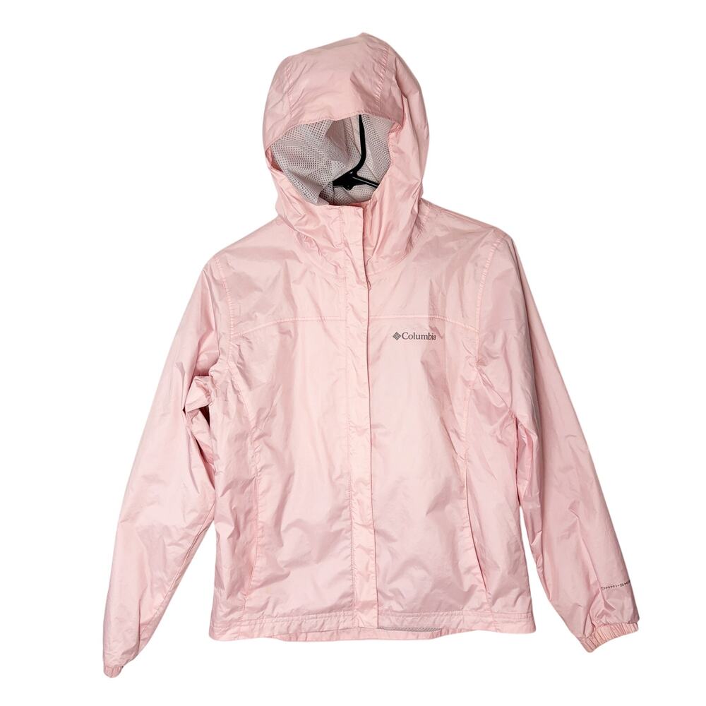 Columbia Pink Packable Waterproof Rain Jacket Youth 14/16 Gorpcore Outdoor Sport